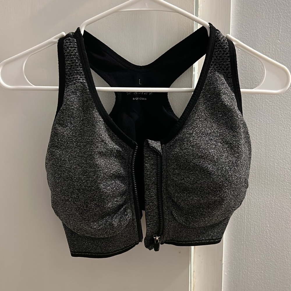 Zip Front Racerback Sports Bra - Picture 3 of 3